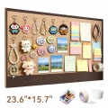 Olakula Felt Bulletin Board 23.6" x 15.7" Wall Mounted Pin Board Vision Board with Push Pins, Tape and Magic Tape.