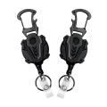 Olakula 2 Pack Black Heavy Duty Badge Reel,Retractable Keychain with Thick Elastic Steel Wire Anti-Lost.