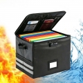 Olakula Fireproof Document Box with Lock,Portable Waterproof Document File for Hanging/Legal Folders,Black.