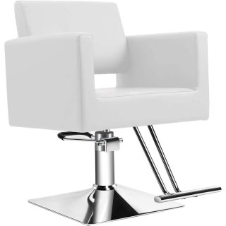 Olakula Barber Chair Salon Chair – Ultra-Comfort Foam Cushion Hair Cutting Chair for Barbershop, Hair Salon & Styling Studio(White)