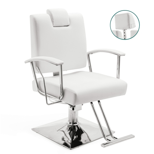 Hairstylist Reclining Salon Chair - Adjustable Backrest, Adjustable Headrest, Easy-to-Clean Professional Comfort Chair