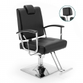 Hairstylist Reclining Salon Chair - Adjustable Backrest, Adjustable Headrest, Easy-to-Clean Professional Comfort Chair（Black）