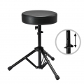 Olakula Drum Stool,Height-Adjustable,Padded, with Non-Slip Feet.(Black）