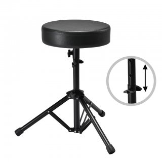 Olakula Drum Stool,Height-Adjustable,Padded, with Non-Slip Feet.(Black）