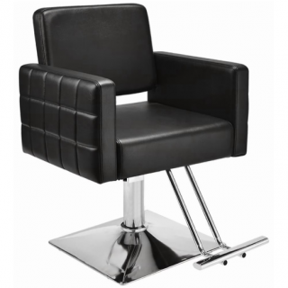 Olakula Barber Chair, Hydraulic Height Adjustable 360 Swivel Salon Styling Chair with Footrest, Black PVC Leather for Barber Shop & Home Spa（Black）